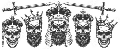 Set of skulls in the crowns