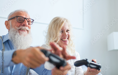 Senior couple lifestyle moments at home photo