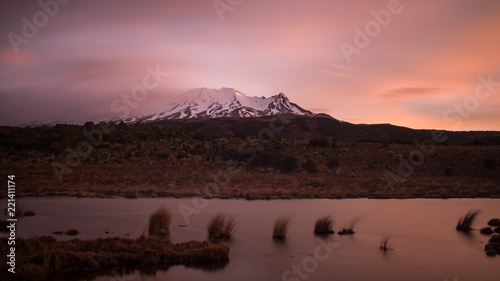 Mount  Ruapehu at sunrise, North Island, New Zealand photo