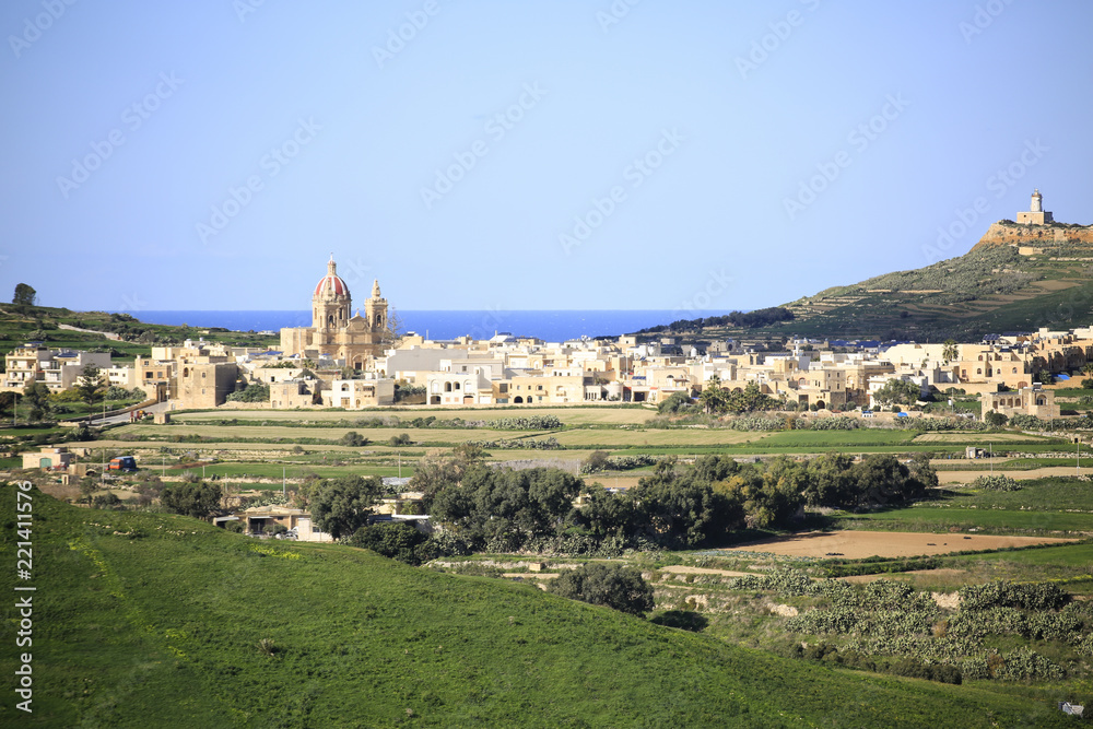 landscape of gozo island in Malta