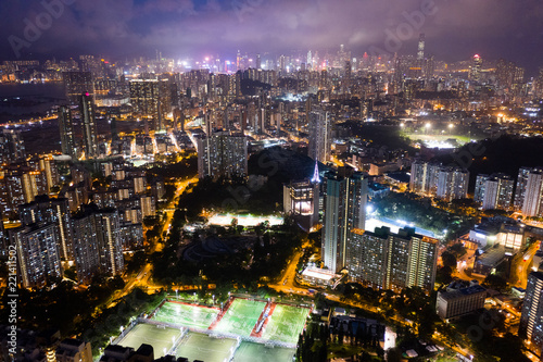 Aerial view of Hong Kong building