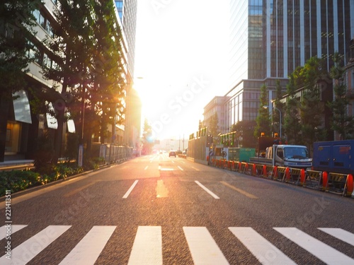 crossing in sunset