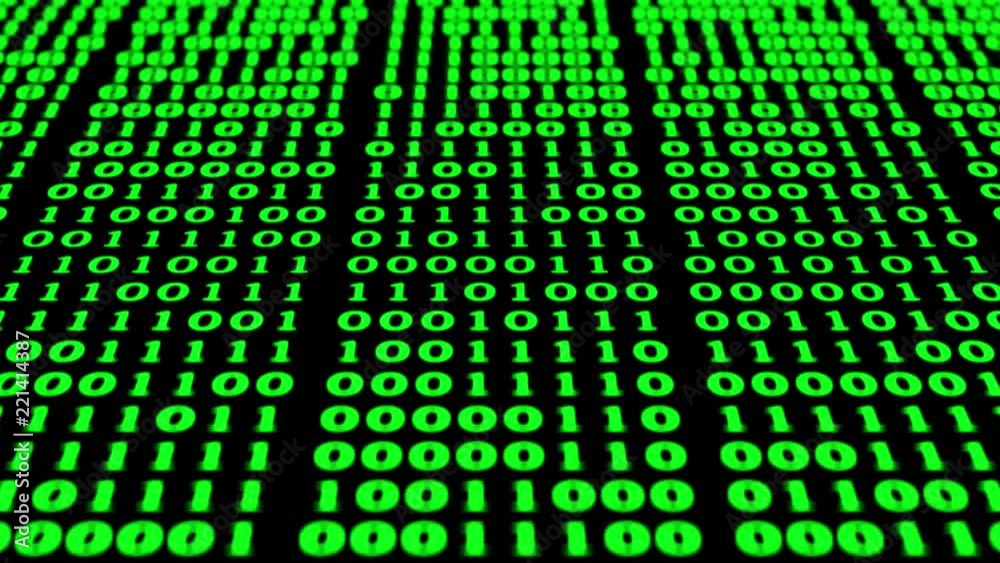 Abstract Technology Background. Green binary digital code with randomly changing zeros and ones Abstract Technology Background. Green binary digital code with randomly changing zeros and ones