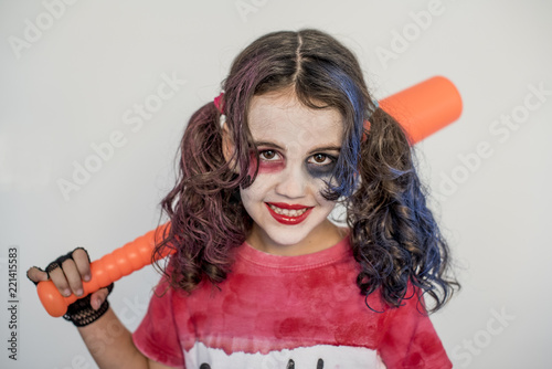 Little girl dressed up for Halloween