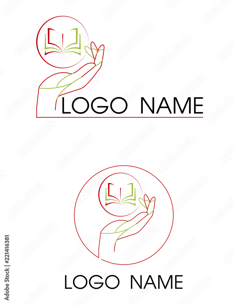 Open Book in Hands Logo design vector template. Education Library Knowledge Logotype. Read Journal concept icon.