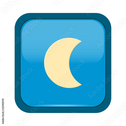 Moon phases, astronomy icon set on blue button