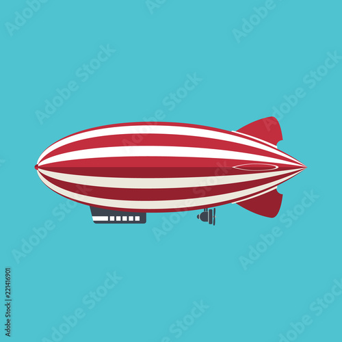 Blimp  Zeppelin  Airship icon  flat style