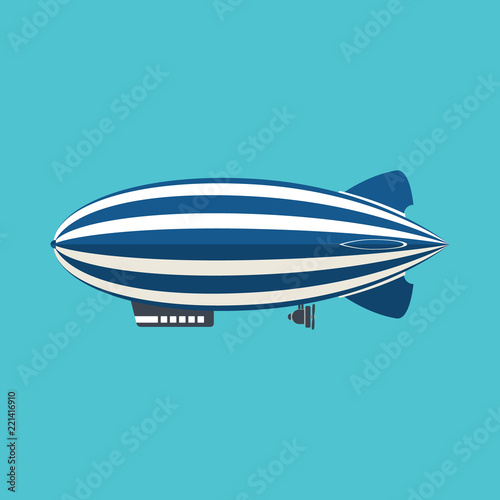 Blimp, Zeppelin, Airship icon, flat style