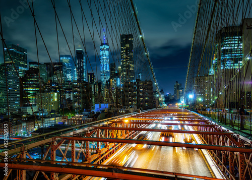 Manhattan from the Brooklyn Bridge at Night
