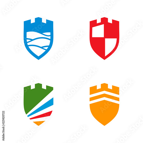 Set of Shield logo design vector template