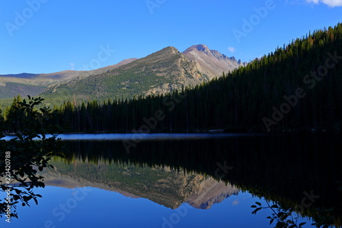Fototapeta Naklejka Na Ścianę i Meble -  Bear Lake and reflection with mountains, Rocky Mountain National Park in Colorado, USA.