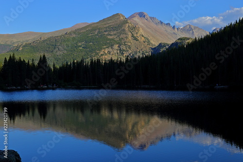 Bear Lake and reflection with mountains, Rocky Mountain National Park in Colorado, USA. © leochen66