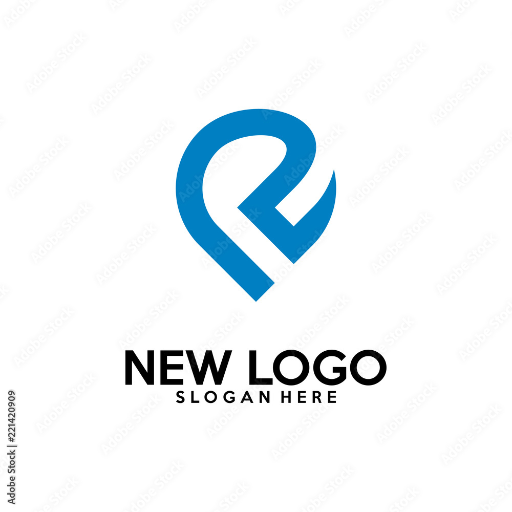 Initial R logo design vector, R P logo template Initial R logo design vector, R P logo template