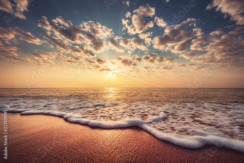 Fototapeta Naklejka Na Ścianę i Meble -  Beautiful sunrise over the sea