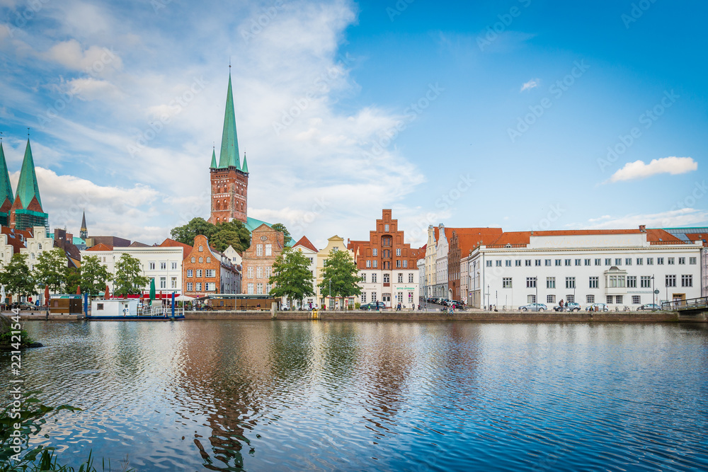 Fototapeta premium Trave River in Luebeck, Germany.