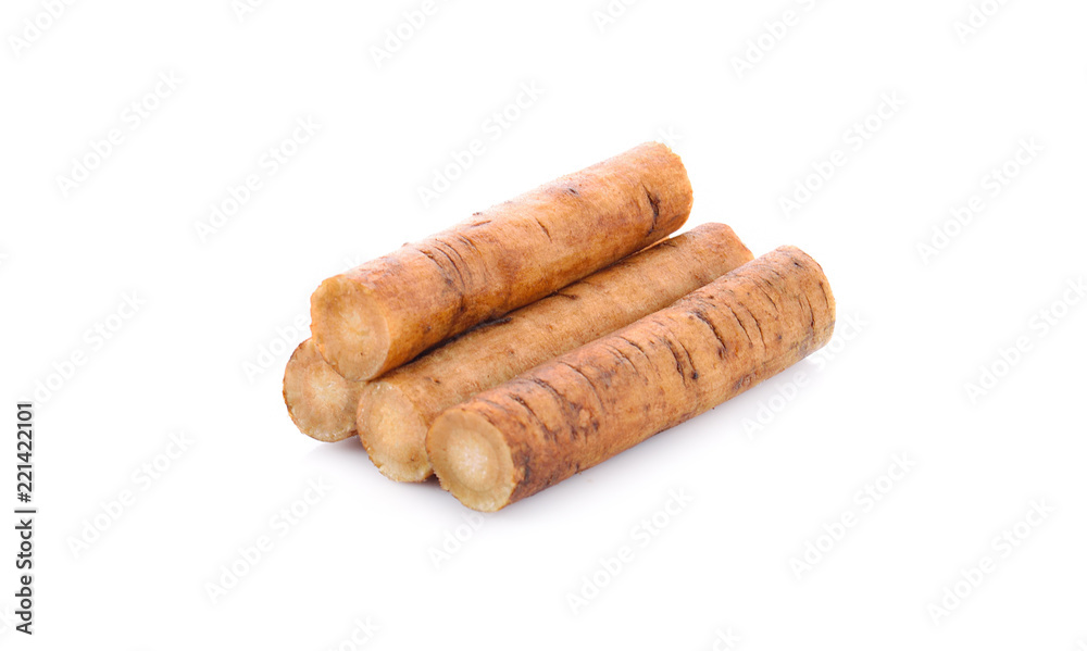 Burdock roots isolated white background. Burdock roots isolated white background.