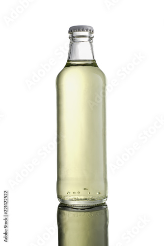Glass Juice bottle isolated on white background with reflection (ID: 221422522)