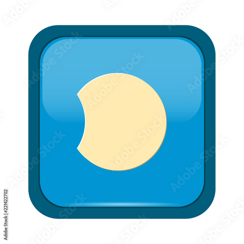 Moon phases, astronomy icon set on blue button