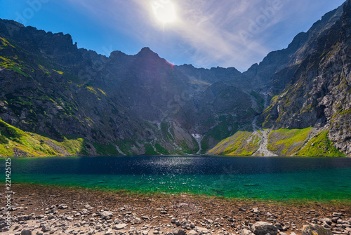 pure picturesque lake of Cherny Staw in high Tatras, Poland