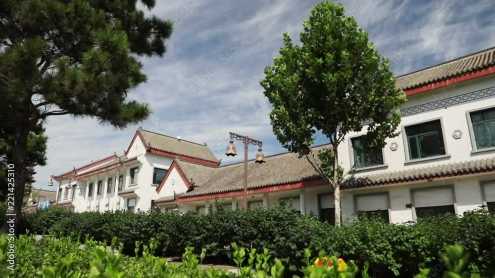 Slow motion view of Chinese temple palace. Life and travel in China Slow motion view of Chinese temple palace. Life and travel in China