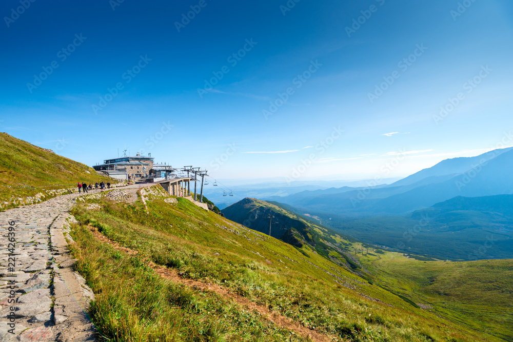funicular station on the top of the mountain Kasprowy Wierch in Poland