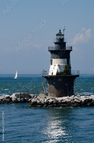 Orient Point Light is a sparkplug lighthouse off Orient Point, New York. It was listed on the National Register of Historic Places in 2007.