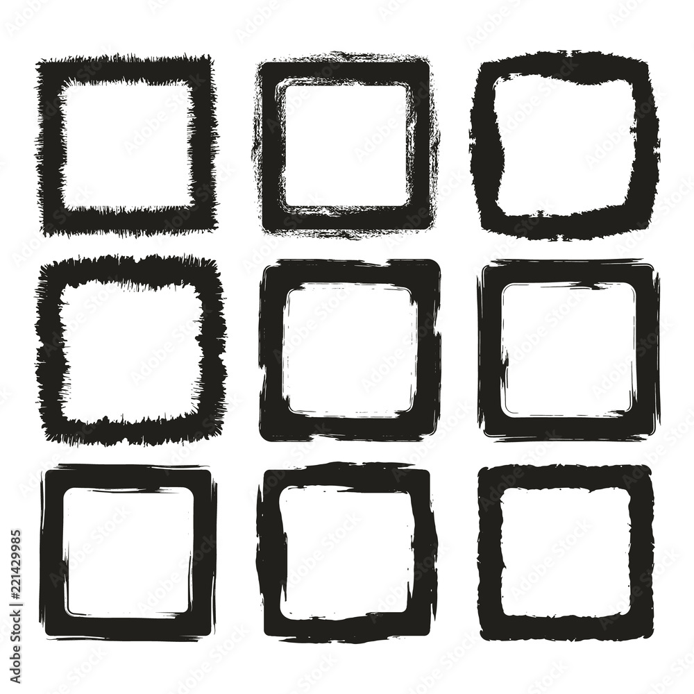 Hand made sketched frames with rough edges