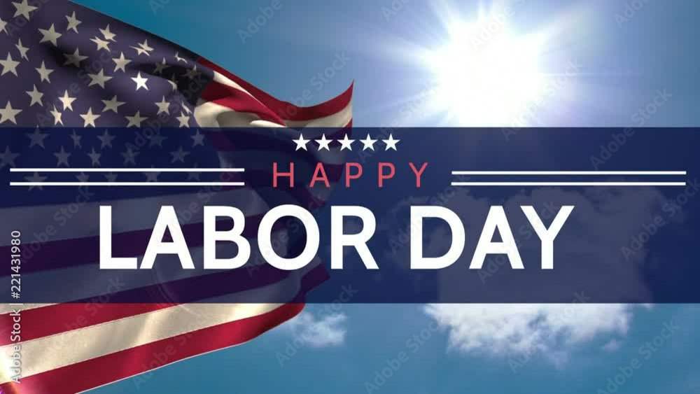 Digital generated video of labor day 4k