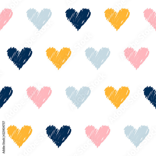 Abstract handmade seamless pattern background. Childish handcrafted wallpaper for design card, baby nappy, diaper, scrapbook, holiday wrapping paper, textile, bag print, t shirt etc.