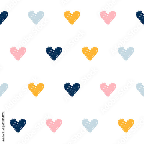 Abstract handmade seamless pattern background. Childish handcrafted wallpaper for design card, baby nappy, diaper, scrapbook, holiday wrapping paper, textile, bag print, t shirt etc.