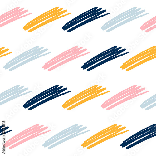 Abstract handmade seamless pattern background. Childish handcrafted wallpaper for design card, baby nappy, diaper, scrapbook, holiday wrapping paper, textile, bag print, t shirt etc.