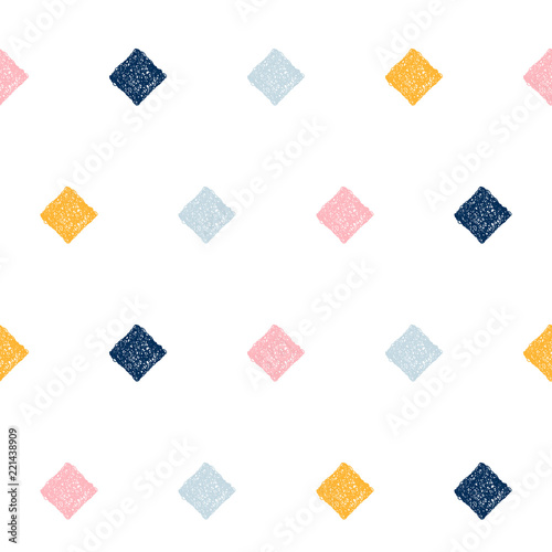 Abstract handmade seamless pattern background. Childish handcrafted wallpaper for design card, baby nappy, diaper, scrapbook, holiday wrapping paper, textile, bag print, t shirt etc.