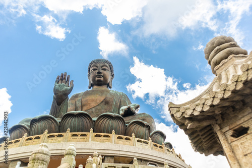 Tian Tan Buddha, Big Budda, The enormous Tian Tan Buddha at Po Lin Monastery in Hong Kong. The world's tallest outdoor seated bronze Buddha located in Nong ping 360.