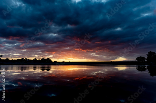 Stormy clouds at sunset