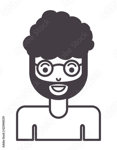 young man with beard and glasses