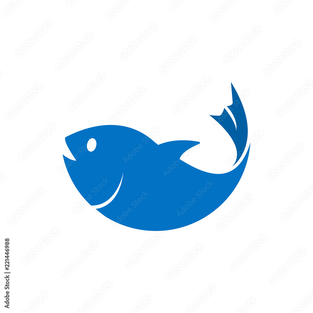 Obraz premium Illustration of blue fish element graphic template