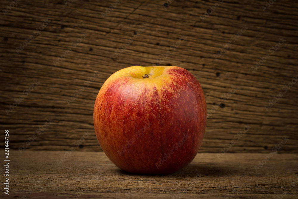 apple red on old wood