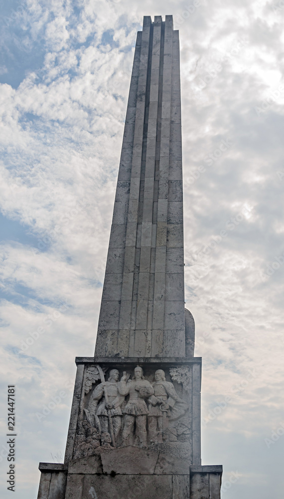 ALBA IULIA, ROMANIA - AUGUST 6, 2017: Obelisk of Horea, Closca and Crisan from Citadel fortress Alba Carolina