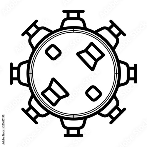 Round table icon, vector illustration.