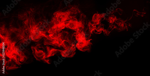 red smoke shapes isolated on dark background