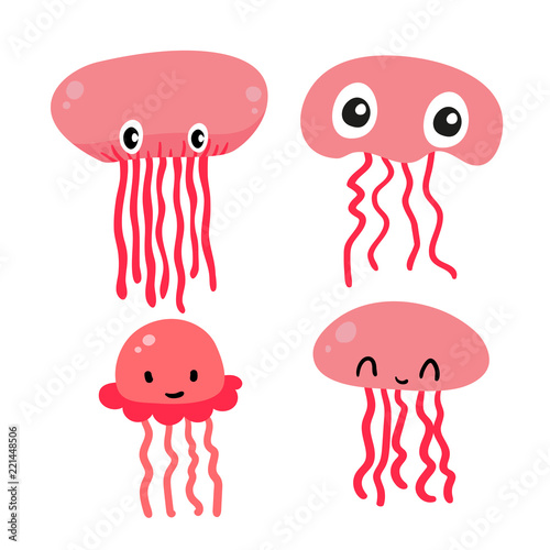 jellyfish character vector design
