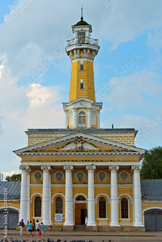 An old building of a fire-tower in Kostroma, Russia.