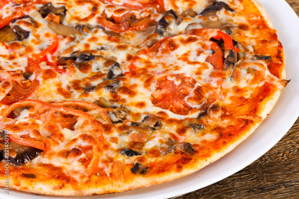 Pizza with aubergine Pizza with aubergine