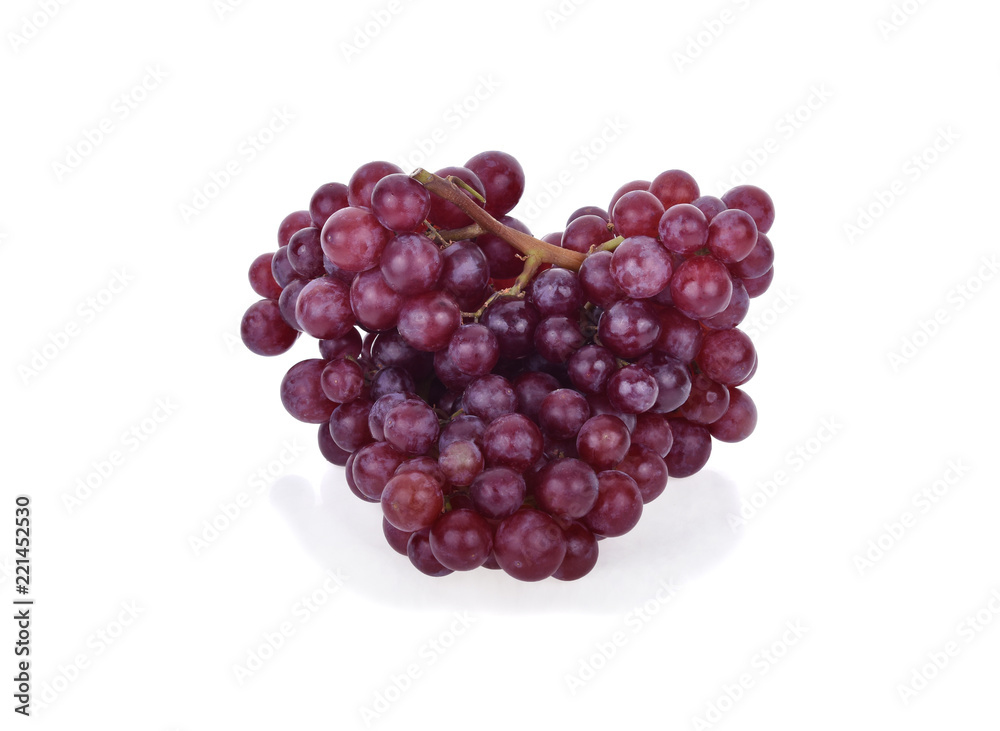 red grapes isolated on white