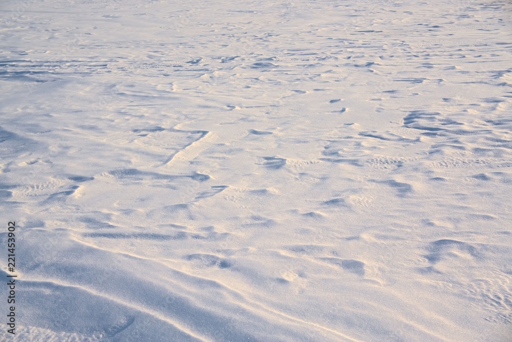 Snowy surface of the plain. Kostroma, Russia. Snowy surface of the plain. Kostroma, Russia.