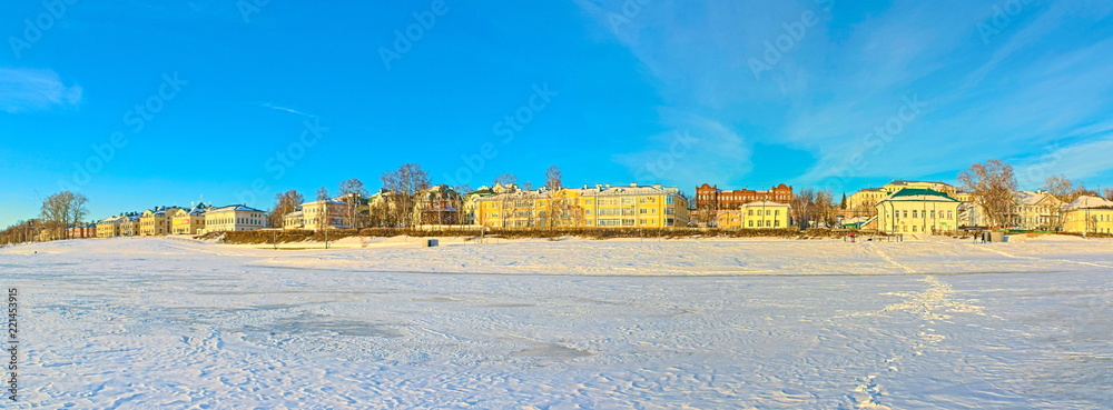 A view of the Volga river in winter. Kostroma, Russia.