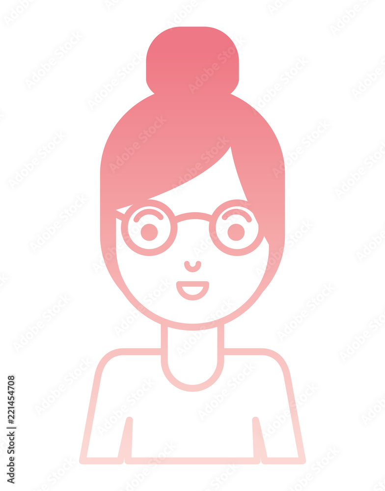 beautiful and young woman with glasses character beautiful and young woman with glasses character