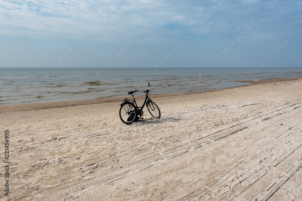Fototapeta premium Nice and calm day by Baltic sea next to Liepaja, Latvia.