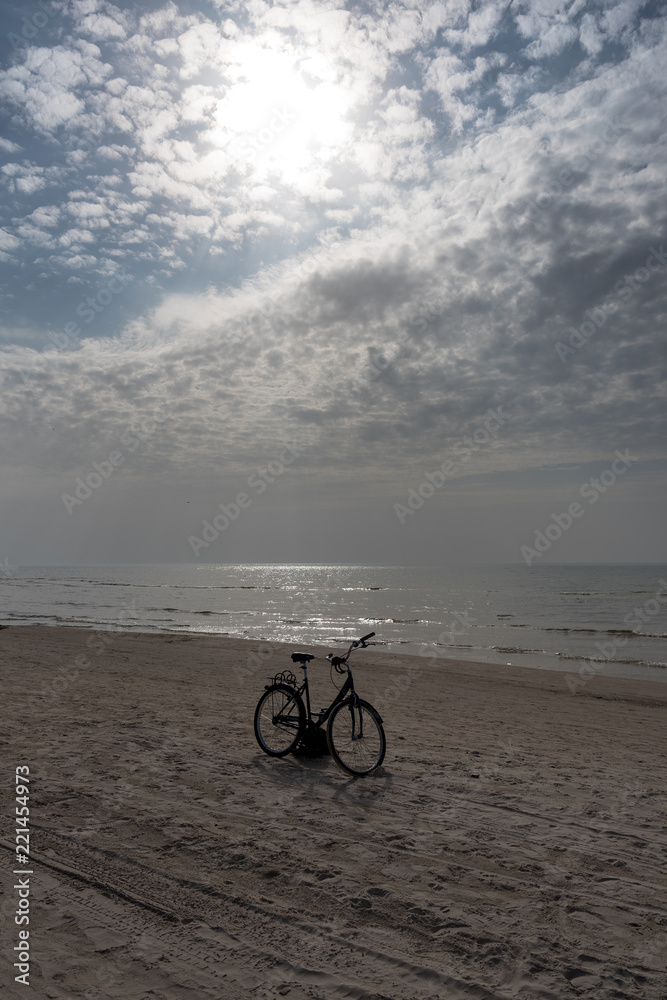 Fototapeta premium Nice and calm day by Baltic sea next to Liepaja, Latvia.