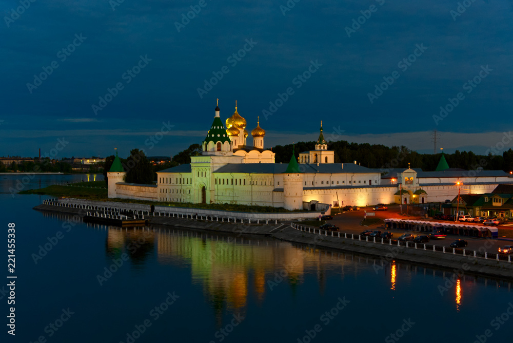 Ipatievsky monastery in the summer twilight night. Kostroma, Russia.
